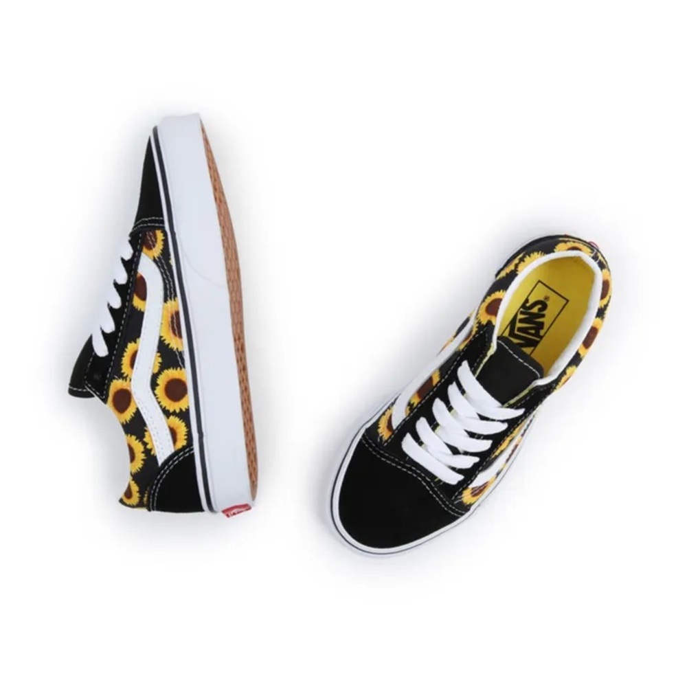 Vans Black and Yellow Sunflower Sneakers